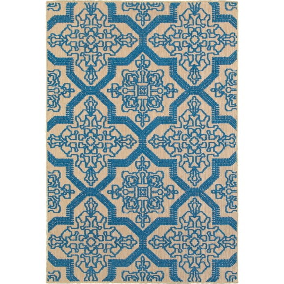 Moretti Loyalty Area Rug 2541M Sand Curves Outdoor 7' 10" x 10' 10" Rectangle