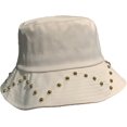 thumbnail image 6 of CoCopeaunts Plain Women Bucket Hat Bead Decorate Fisherman Hat Outdoor Wild Flat Top Foldable Basin Hat Four Seasons All-Match, 6 of 8