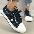 thumbnail image 5 of GEZHEN Women's Polka Dot Flower Pendant Lace Up Casual Shoes Sneakers Canvas Out Pattern Dott Floral Fashion Shoes Non Slip Low Top Platform Shoes, 5 of 7