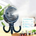 thumbnail image 2 of Portable Misting Fan,6000mAh Stroller Fan with Light & 360° Pivoting Battery Operated Fan,USB Rechargeable Fan with Flexible Tripod for Baby, Office, Travel,Crib,Treadmill,Outdoors Blue, 2 of 7