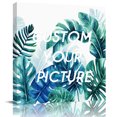 thumbnail image 2 of Blue Teal Leaves Wall Art Painting on Canvas, Summer Botanical Watercolor Leaf Canvas Art Home Prints Wall Art Framed Modern Artwork for Living Room Bedroom Wall Decor 8x8in, 2 of 9