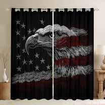 Feelyou Wildlife Eagle Boys Black Out Curtains, Vintage American Flag Curtains Pack of 2 (42x63 Each), Rustic Farmhouse Hunting Bedroom Curtains, Living Room Curtains Decor