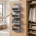 thumbnail image 6 of Jill Deaaa Over The Door Organizer with Clear Windows, Hanging Storage Unit with Metal Hooks for Closet, Nursery, Bedroom, Bathroom & Pantry, 6 of 7