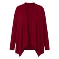 thumbnail image 3 of Plus Size Cardigans for Women Soft Long Sleeve Open Front Draped Cardigan Sweater Lightweight 1X-5X Fall Clothes (5XL, Red), 3 of 8