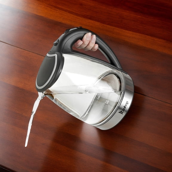 1.8L Electric Glass Kettle 1200W 110V US Plug, Household Clear Glass Water Boiler Kitchen Teapot (Old Code:93541003)