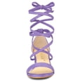 thumbnail image 2 of BLISSFUL STEP Women's Open Toe Lace Up Mid Chunky Heeled Sandals, 2 of 6