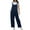 Navy, variant on Lisingtool Womens Overalls Solid Women's Jumpsuit Retro Casual Pocket Long Wide Leg Lace up Women's Jumpsuits for Women Dressy Black