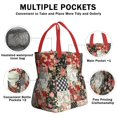 thumbnail image 3 of Pioneer Flower Floral Print Pattern Drawstring Lunch Bag Women - Drawstring Lunch Bag Insulated for Work Office - Stain-Resistant Large Lunchbags for Women with Multi-Pockets, 3 of 6