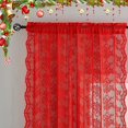 thumbnail image 2 of Juego de 2 cortinas YJ YANJUN de encaje transparente navideñas de 45 cm, color rojo, 2 of 5
