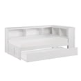 thumbnail image 4 of Lexicon Galen Lit d'Angle Bibliothèque Simple en Bois à 5 Tablettes avec Tiroir-Lit Simple, Blanc, 4 of 5
