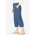 thumbnail image 3 of Woman Within Plus Size Petite 7-Day Elastic-Waist Pull-On Cotton Denim Capri Jeans, 3 of 6