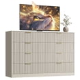 thumbnail image 5 of ASTUVIA 55.1" W Fluted 8 Drawer Dresser for Adult,Wooden Bedroom Dresser,Dresser TV Stand up to 65" for Living Room,Beige, 5 of 9