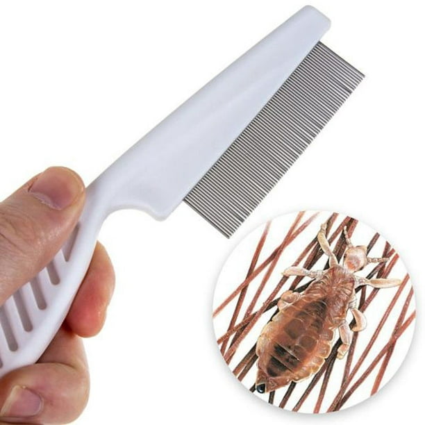 Dog Cat Metal Nit Head Hair Lice Comb Fine Toothed Flea Flee Handle For Pet