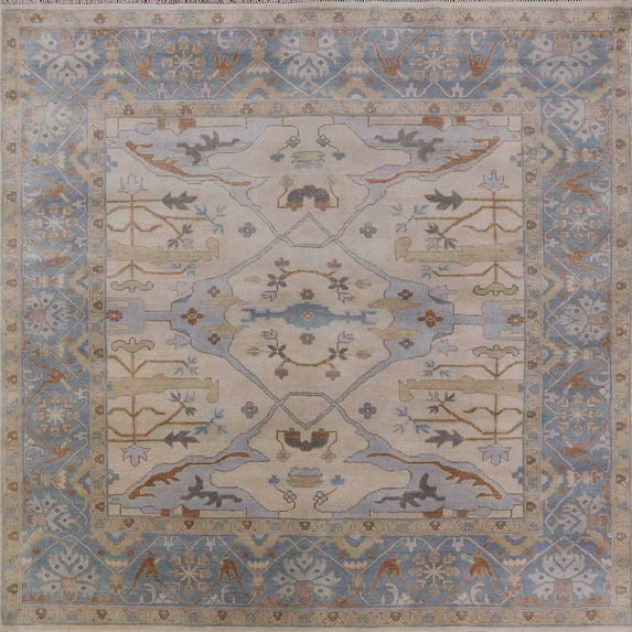 Ahgly Company Machine Washable Indoor Square Industrial Modern Rose Dust Purple Area Rugs, 4' Square