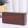 thumbnail image 4 of Reloj despertador digital de madera, luz roja de madera de bambú, 4 of 5