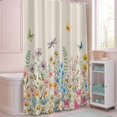thumbnail image 5 of Shower Curtain Spring Floral Shower Curtains for Bathroom Decor, Waterproof Polyester Shower Curtain Set with Hooks, Extra Long 72" x 96" Watercolor Flower Butterfly Dragonfly, 5 of 9
