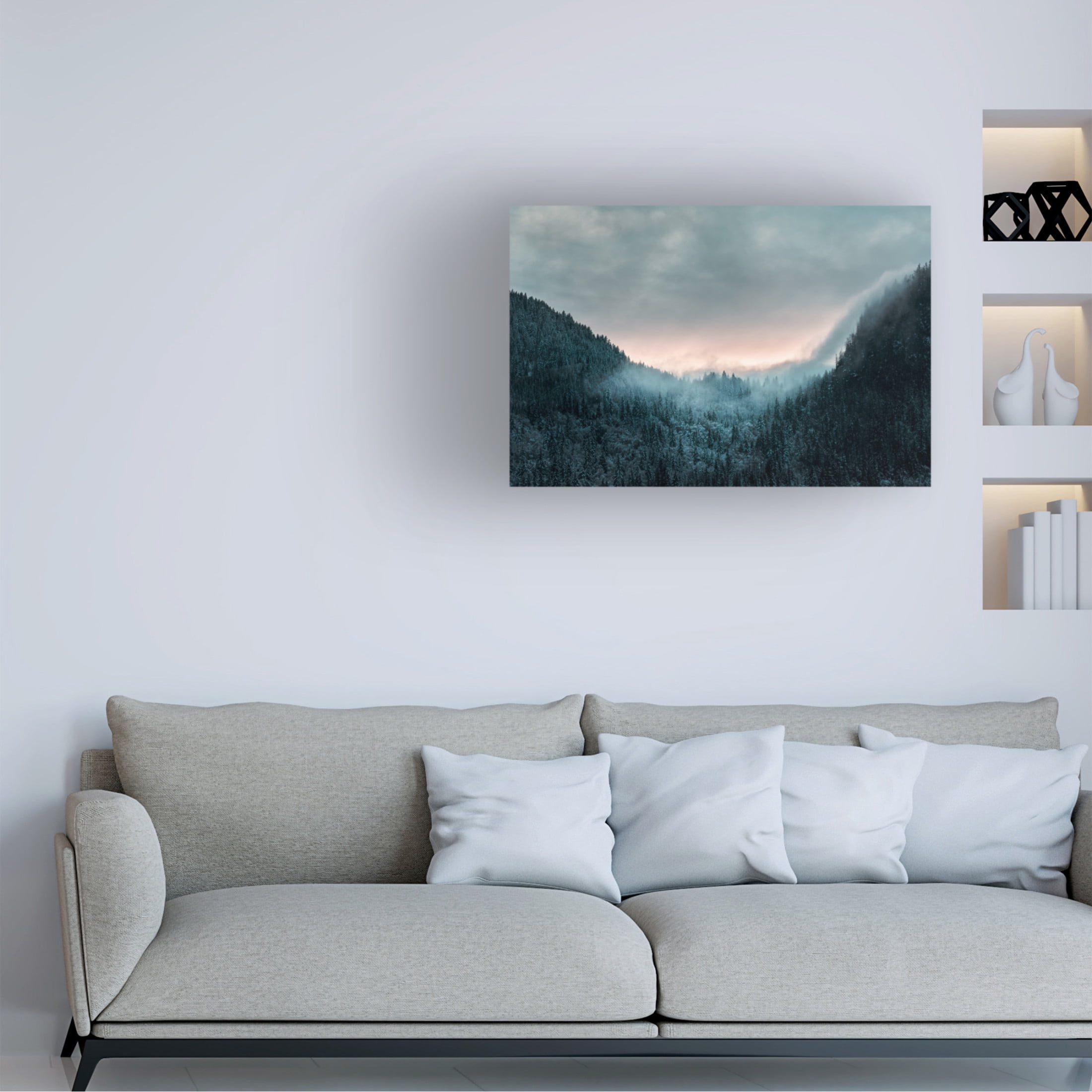 Canvas Wall Art - Jonathan Cowperthwaite 'Near St Jean DAulps 3' Wall Art for Living Room, Bedroom, or Office Décor by Trademark Fine Art - 19 x 12 Inches