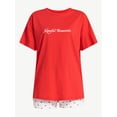 thumbnail image 5 of No Boundaries Sleep Graphic Tee and Cloud Core Boxers Set, 2-Piece, Women’s and Women's Plus XXS-3X, 5 of 5