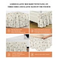 thumbnail image 6 of Beige Flowers Wrap Around Bed Skirts for California King Bed 18" Drop,Bed Skirt with Adjustable Elastic Belt Dust Ruffle Bed Valance for Bedroom Watercolor Farmhouse Botanical Floral Bed Frame Cover, 6 of 7