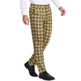 thumbnail image 4 of Pantalones de hombre INSPIRE CHIC de cuadros, corte regular, frente plano, elásticos, a rayas, 38 marrón y blanco, 4 of 7