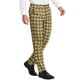 thumbnail image 4 of Pantalones de hombre INSPIRE CHIC de cuadros, corte regular, frente plano, elásticos, a rayas, 38 marrón y blanco, 4 of 7