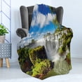 thumbnail image 4 of Landscape Soft Flannel Fleece Blanket, Majestic Waterfall River Argentinean Falls Natural Wonders Scenery Nature Imagery, Cozy Plush for Indoor and Outdoor Use, 60" x 80", Multicolor, by Ambesonne, 4 of 5