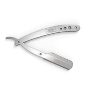 Viking Revolution - Straight Edge Barber Razor - Professional Straight Blade Razor for Men with 100 Single Edge Blades - Silver
