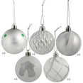 thumbnail image 5 of Sunnydaze Holiday Glitter Silver/White Plastic Christmas Ornament Balls, 30 Count, 5 of 7