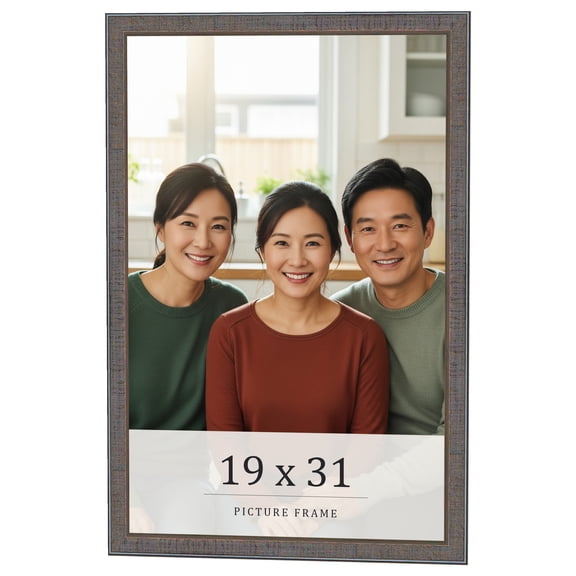 19x31 Frame Blue Kingsley Pewter Solid Wood Picture Frame Width 0.75 Inches |Interior Depth 0.5