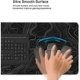 thumbnail image 5 of Topographic Map Minimalist Gaming Mouse Pad Desk Mat XXL 35.4×15.7 Inch Black Lines Contour Geographic Extended Mousepad 40X90cm with Non-Slip Rubber Base Stitched Edge for Gamer Office Home Work, 5 of 6