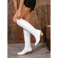 thumbnail image 4 of New Arrival Chunky Heel Embroidered Knee High Boots Pointed Toe Vintage Western Style Women Outdoors Fashionable Slip-resistant Boots, 4 of 4
