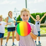 Bedwina Rainbow Playground Balls - 8.5Inch (Pack of 4) Rubber Bouncy Inflatable Balls for Kids and Adults, Indoor and Outdoor Games, kickball, Dodgeball, Four Square, Dodge Ball, Handball