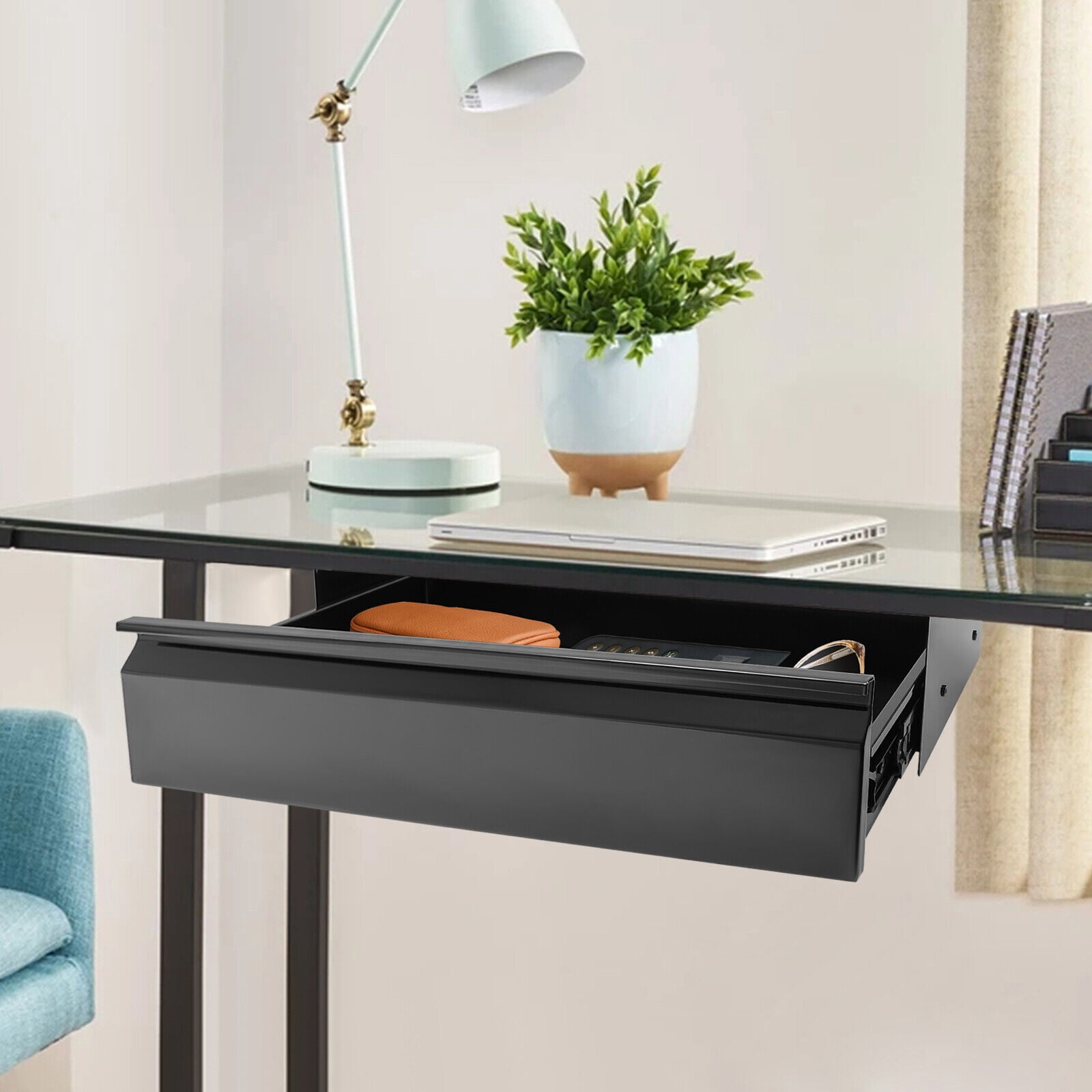 22 inch Sliding Pull-out Under Table Drawer for Office Desk Shallow Storage Organizer