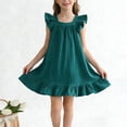 thumbnail image 4 of JDQJBZ Baby Girl Sleeveless Dress Ruffle Hem Large Bow Back Summer Party Outfit, 4 of 5