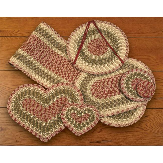 Earth Rugs 45024 OliveBurgundyGray Round Chair Pad