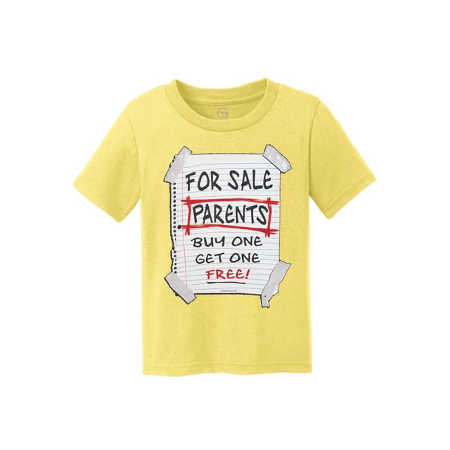 Parents For Sale Kids Cotton T-Shirt - Yellow - X-Large