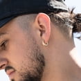 thumbnail image 5 of Men's Yellow Gold Plated Solid 925 Sterling Silver Diamond Cut Hoop Earrings, 5 of 5