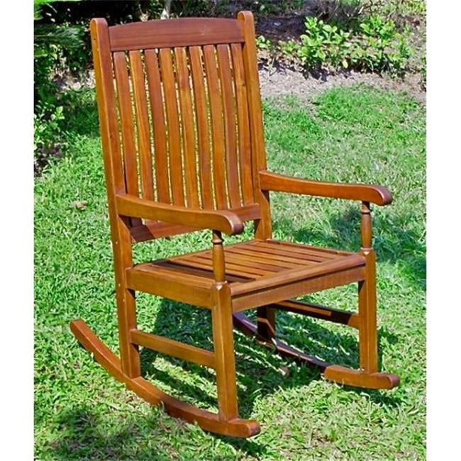 Outdoor Wood Porch Rocker Brown Stain