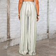 thumbnail image 5 of Casual Pants for Women Drawstring Striped Loose Wide Leg Trousers with Large Pockets, 5 of 5