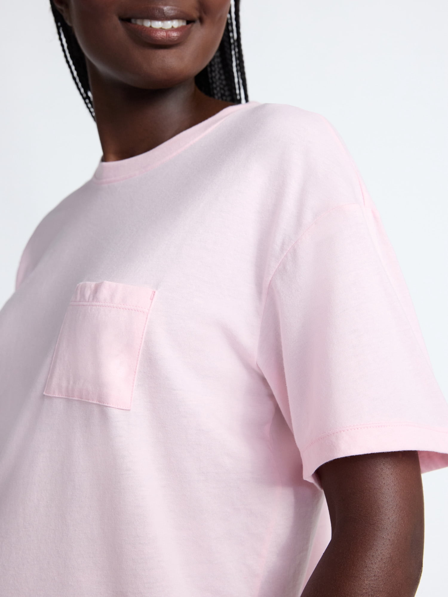 Joyspun Women's Sleep Tee with Short Sleeves, Sizes XS-3X