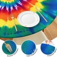 thumbnail image 4 of Colorful Rainbow Tie Dye Spiral Pattern Round Fitted Tablecloth with Elastic Edge,Dining Table Cover Waterproof,Outdoor Round Tablecloth for Camping,Dining,Indoor and Outdoor, 4 of 7