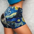 thumbnail image 2 of Sikiie Vintage Starry Sky Shark Print Workout Shorts Women Scrunch Butt Gym Shorts Seamless High Waist Tummy Control Yoga Biker Athletic Shorts, 2 of 5