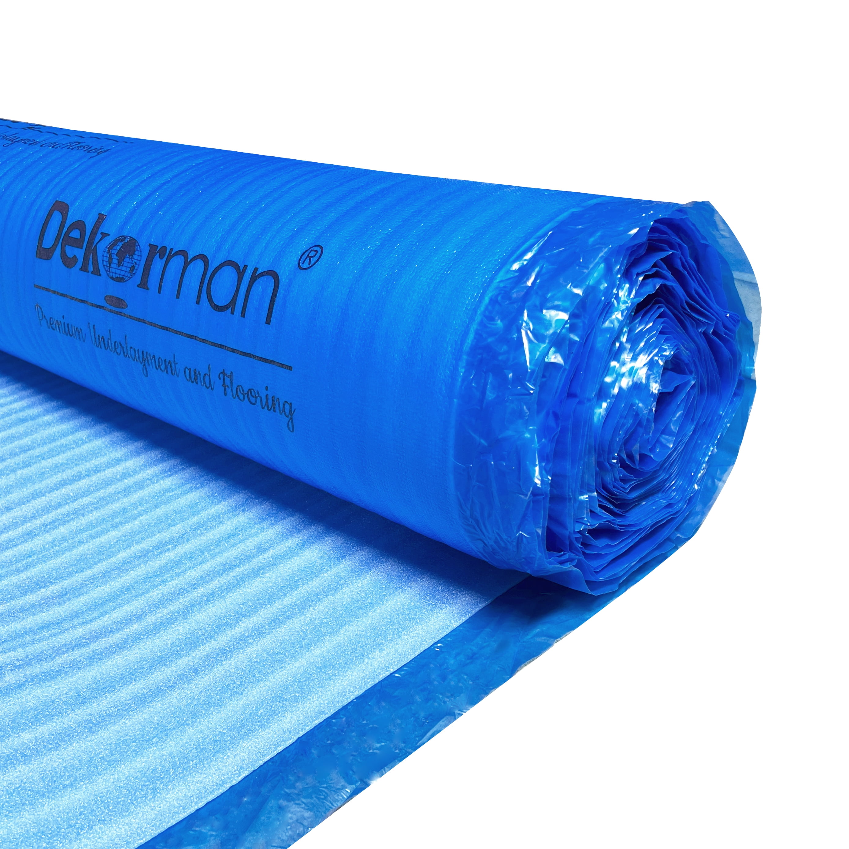 Dekorman 3mm Thickness 3-N-1 Moisture Barrier Blue Underlayment, 200 Sq.ft/Roll