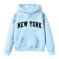 thumbnail image 3 of Kiijoy Big Girls Oversize Hoodie New York Print Pullover Hooded Sweatshirt for Kids, 3 of 3