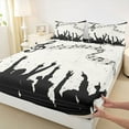 thumbnail image 3 of Homewish Music Lover Twin Sheet Sets,Black Splatter Ink Twin Fitted Sheet,Musical Notes 03 For Girl Boys,Microfiber Bedroom Decor,3pcs, 3 of 7