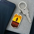 thumbnail image 5 of Silhouette Of Japanese Samurai Keychain Dog Tag Stainless Steel or 18k Gold, 5 of 16