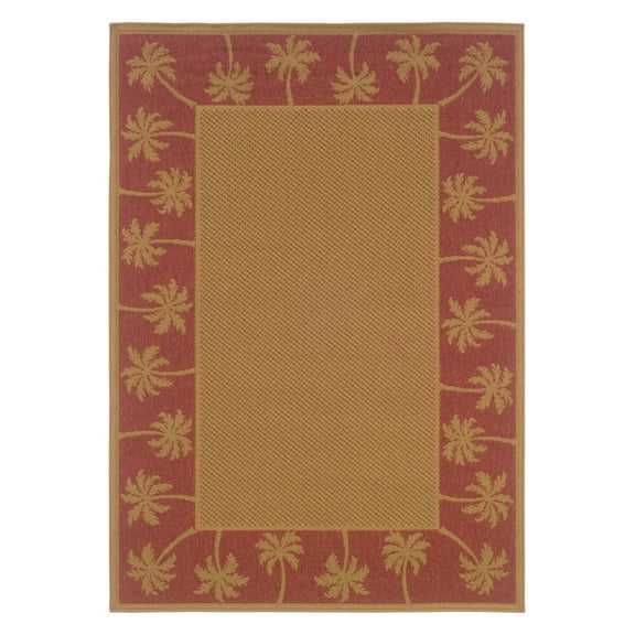 Avalon Home Lindos Palm Border Indoor/Outdoor Area Rug