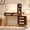 Brown + Wood, variant on 47''Vintage Makeup Vanity with Mirror and Lights, Makeup Vanity Desk with 5 Drawers and Storage Shelf, Rattan Drawer Design, 3 Color Modes and Adjustable Brightness Dressing Table, Natural