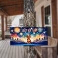 thumbnail image 4 of Happy New Year with Dachshund Fireworks Holiday Xmas Winter 2025 Landscape Wood Sign Wiener Dog Lover Gifts Idea Hanging Wall Home Decor - 00025, 4 of 5