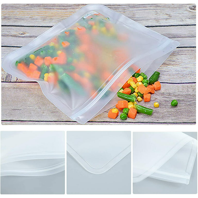 Keeper Reusable Sandwich Bags - Premium Reusable Snack Bags for Kids. Airtight Ziplock Lunch Baggies Keep Food Fresh! Freezer Safe Bag - Great for